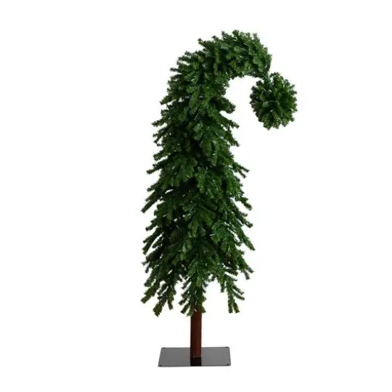 7ft. Pre-Lit Green Santa&rsquo;s Hat Artificial Christmas Tree, Clear LED Lights {8}