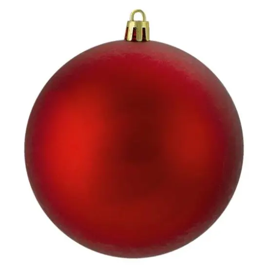12ct. 4" Matte Red Hot Shatterproof Plastic Ball Ornaments {4}