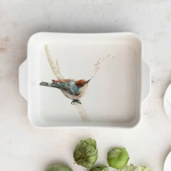 Hello Honey&reg; 9" Avian Elegance 1-Quart Stoneware Baker {3}