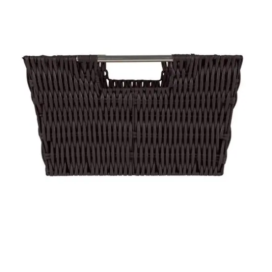 Simplify 3-Piece Rattan Tote Basket Set Chocolate Brown {14}