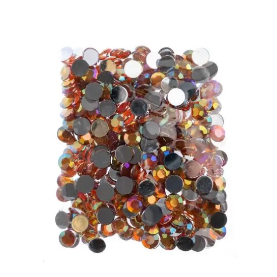 John Bead 12mm Acrylic Round Flat Back Rhinestones, 400ct. Orange AB {4}