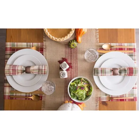DII&reg; 72" Middle Stripe Burlap Table Runner Barn Red {6}