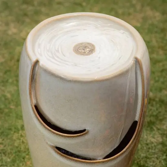 Glitzhome&reg; 21" Sand Beige LED Ceramic Fountain {6}