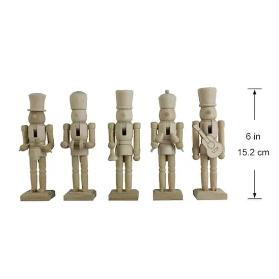 6" Musical 5 Piece DIY Pinewood Nutcracker Set by Make Market&reg; {3}