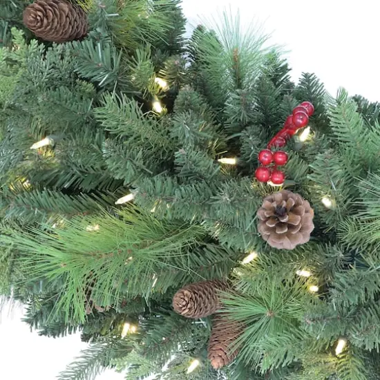 60'' Pre-Lit Rocky Mountain Spruce Christmas Wreath {3}