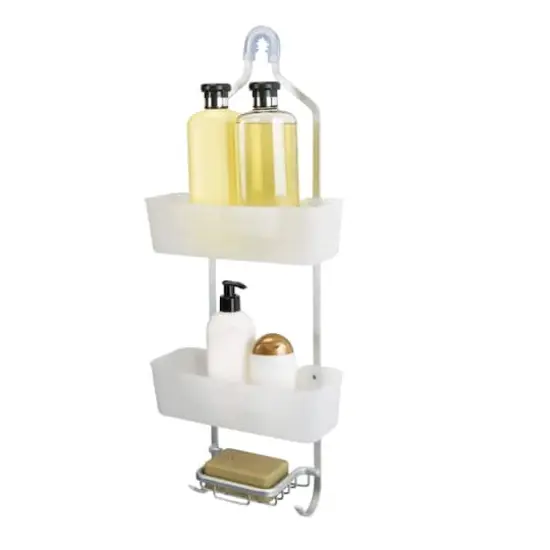 Bath Bliss White Aluminum Shower Caddy {5}