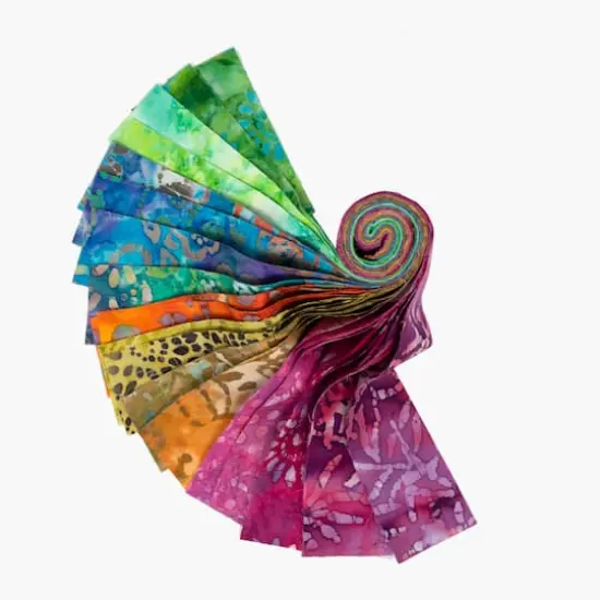SINGER Handmade Rainbow Batik Cotton Print Jelly Roll {1}