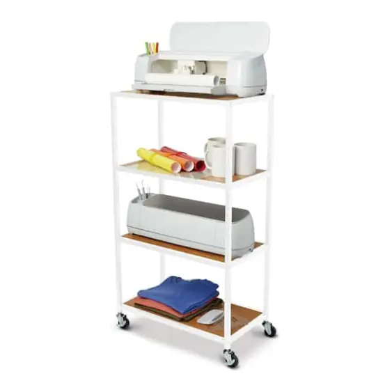 White Heights 4-Tier Rolling Cart by Simply Tidy&reg; {3}