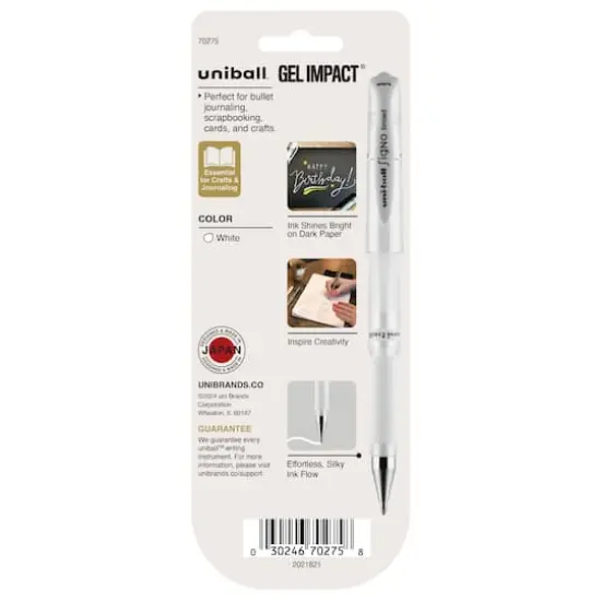 uniball&trade; GEL IMPACT 1mm White Gel Pens, 3ct. {3}