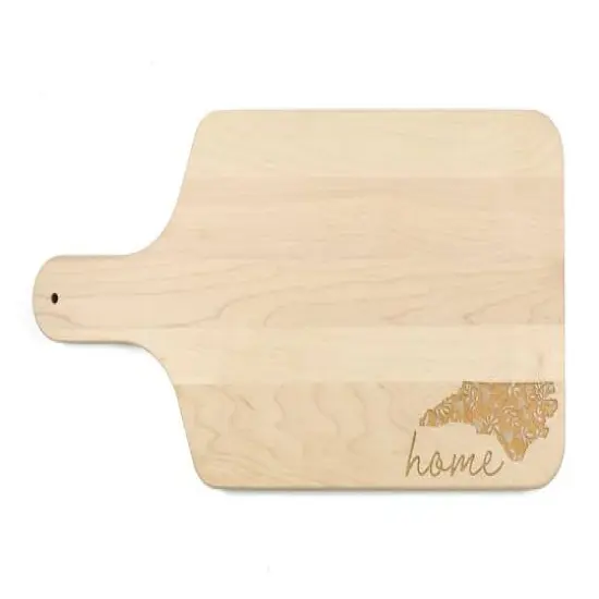 17" Floral Home State Maple Paddle Cutting Board North Carolina {1}
