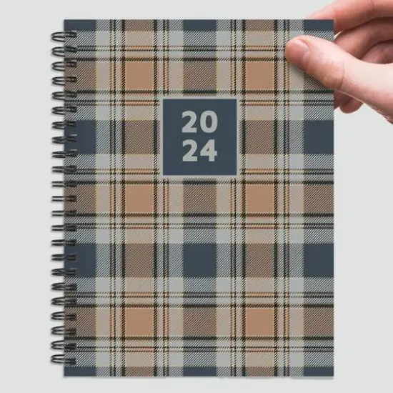 TF Publishing 2024 Neutral Plaid Medium Weekly Monthly Planner {9}