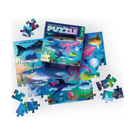 Shimmering Sharks Holographic Foil Puzzle: 60 Pcs {4}