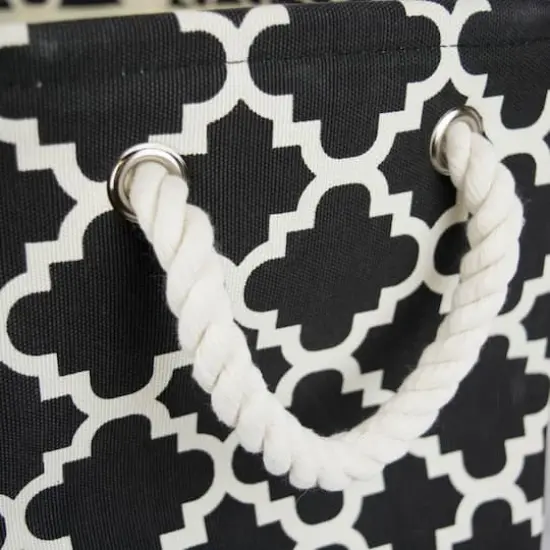 DII&reg; Medium Rectangle Polyester Lattice Bin Black {5}