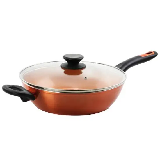 Gibson Home&reg; Cuisine 3qt. Copper-Plated Stainless Steel Nonstick Ceramic Saut&eacute; Pan {6}