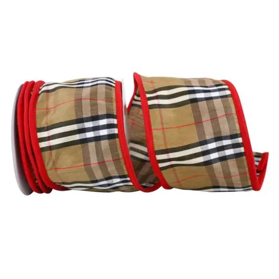 JAM Paper 4" x 10yd. Wired Burbank Plaid Ribbon {1}