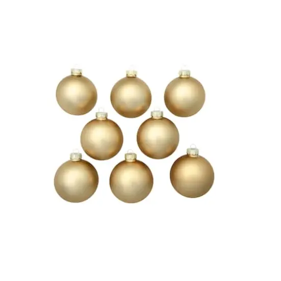 Whitehurst 8ct. 3.25" Matte Glass Ball Ornaments Gold Matte {3}