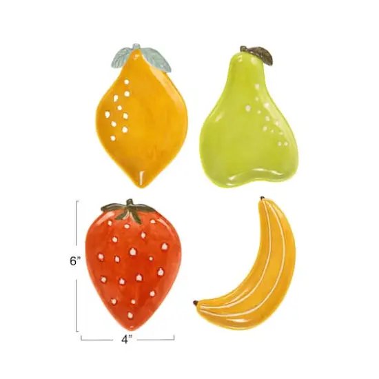 Hello Honey&reg; Fruit Stoneware Plate Set {4}