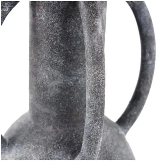 15" Gray Ceramic Textured Whitewashed Vase {5}
