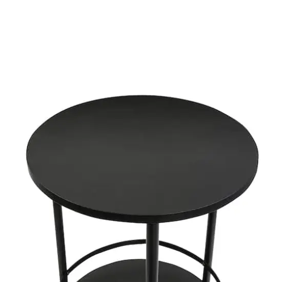 Honey Can Do Black 2-Tier Round Side Table {7}