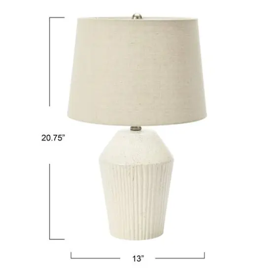 Hello Honey&reg; 21" Round Stoneware Desk Lamp White {6}