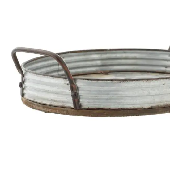 Gray Metal Farmhouse Tray Set {8}