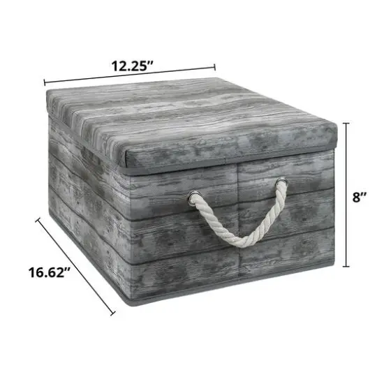 Sorbus 16.5" Rustic Wood Pattern Storage Box, 2ct. Gray Wood {6}
