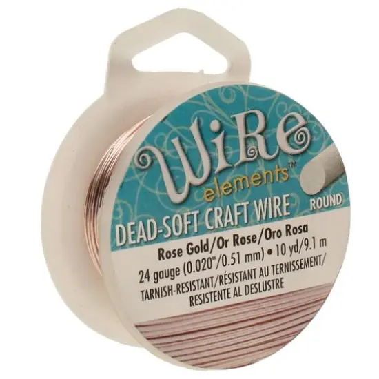 The Beadsmith&reg; Wire Elements&trade; 24 Gauge Tarnish Resistant Soft Temper Wire, 10yd. Rose Gold {1}