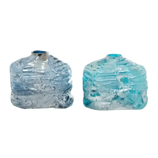 Blue Contemporary Glass Vase Set {1}