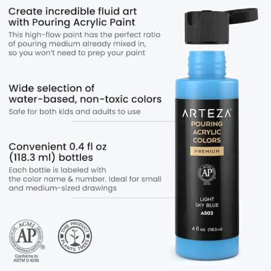 Arteza&reg; 8 Color Soft Tones Acrylic Pouring Paint Set {4}