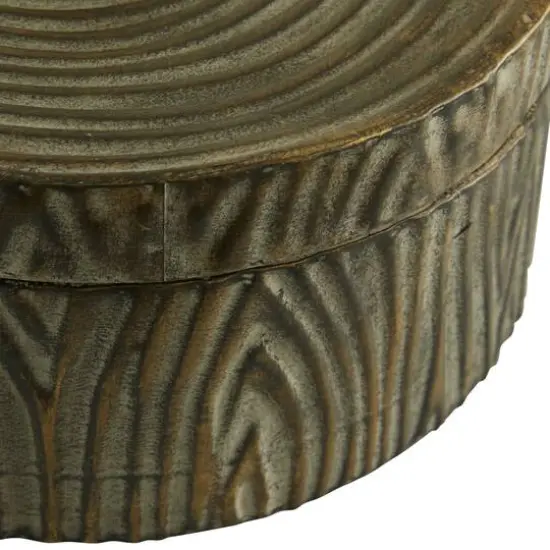 Set of 2" Bronze Metal Vintage Decorative Jar, 6", 7.25" {5}