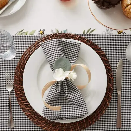 DII&reg; Black & Semi Bleached Gingham Cloth Dinner Napkins, 6ct. {5}
