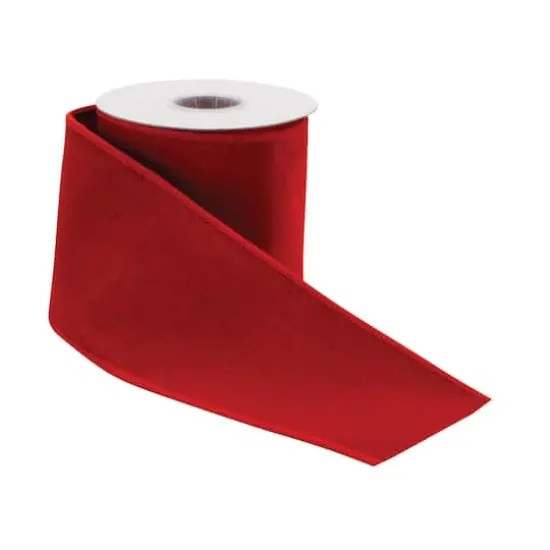 4" x 5yd. Double-Sided Red & Plaid Wired Wool & Nylon Ribbon, 2ct. {4}