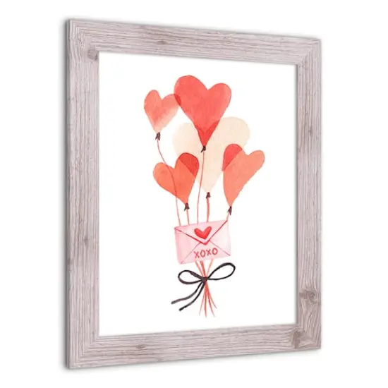 Valentine's Balloon Note Western White Framed Print {3}