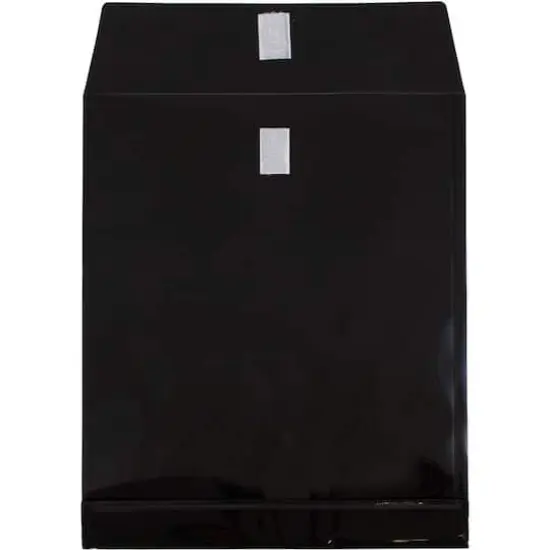 JAM Paper VELCRO&reg; Closure 9.75" x 11.75" Expandable Open End Envelopes, 12ct. Black {4}