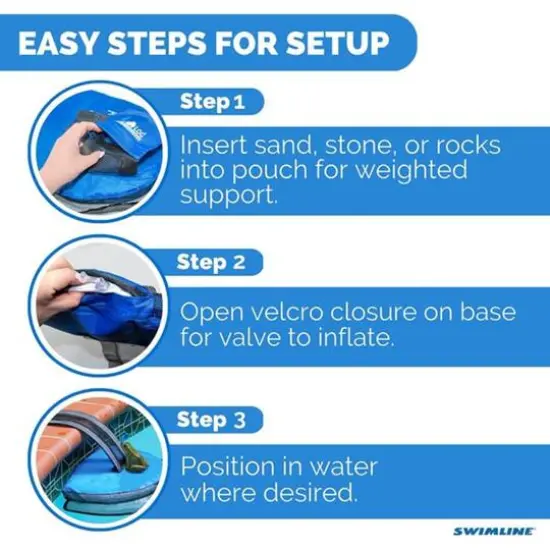 Swim Central 25.5" Blue & Black Swimming Pool Critter Saving Escape Ramp {7}