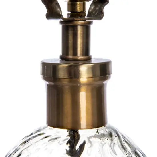 Hello Honey&reg; 2ft. Textured Glass Base Table Lamp with White Cotton Drum Shade {8}