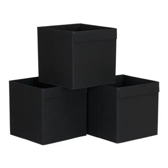 Household Essentials 11" Storage Cubes with Lip Handles, 6ct. Black {6}