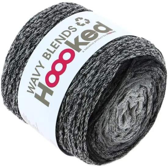 Hoooked Wavy Blends Recycled Cotton Yarn Anthracite Stone {3}
