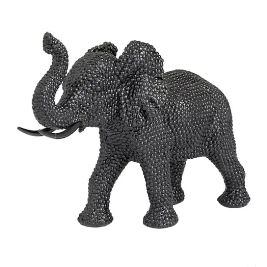14" Black Contemporary Elephant Sculpture {1}