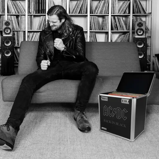 Vaultz AC/DC Back in Black Vinyl Record Storage Case {6}