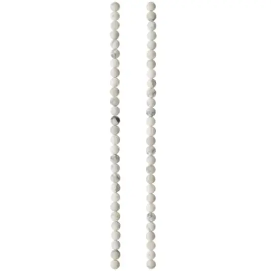 White & Gray Matte Howlite Round Beads, 4mm by Bead Landing&trade; {4}