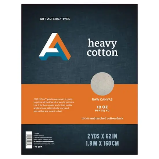 Art Alternatives 10oz. Unprimed Cotton Canvas Fold, 62" x 2yd. {1}