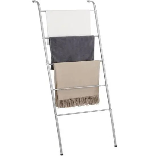 NEX&trade; 5ft. 5-Tier Silver Wall-Mounted Metal Towel Ladder {1}