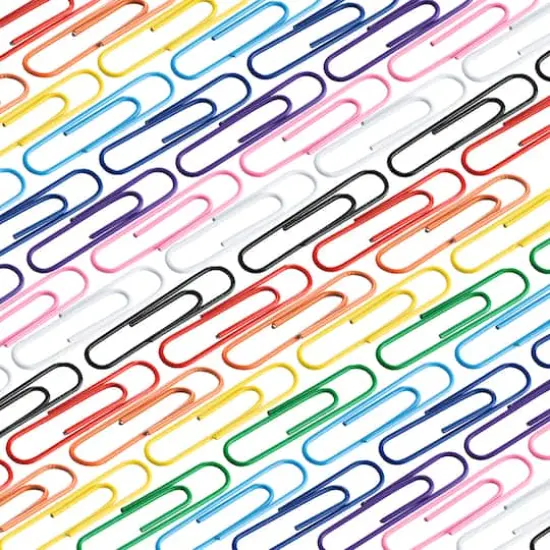 JAM Paper 2" Assorted Color Jumbo Paper Clips, 10 Packs of 75 {3}