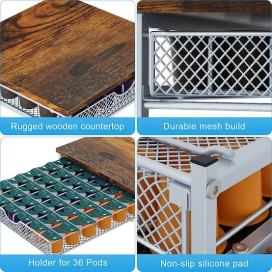 NEX&trade; Silver Single-Layer Coffee Pod Holder without Cup Holder {4}