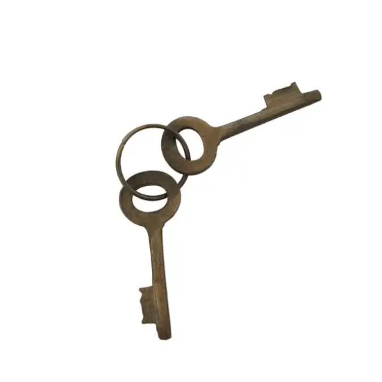 3" Bronze Metal Studded Lock and Key with Distressed Details {6}