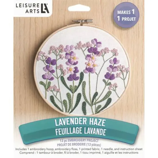 Leisure Arts&reg; 6" Lavender Haze Embroidery Kit {1}