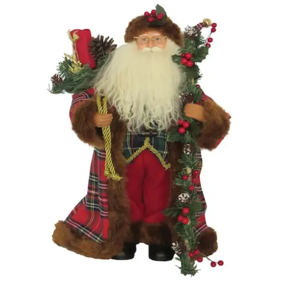 Santa's Workshop 15" Christmas Plaid Santa {1}