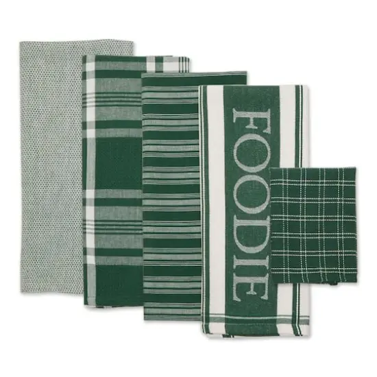 DII&reg; Foodie Dish Towel & Dishcloth Set Dark Green {1}