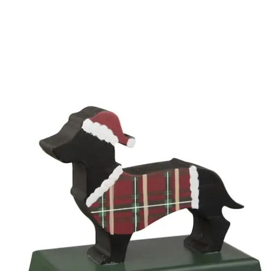 Glitzhome&reg; 6" Wooden & Metal Dachshund Stocking Holder {4}
